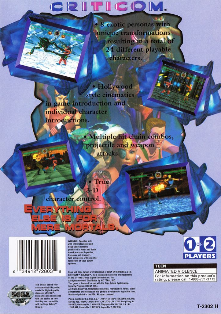Criticom - Sega Saturn (Vic Tokai - 2) video game collectible [Barcode 034912728035] - Main Image 2