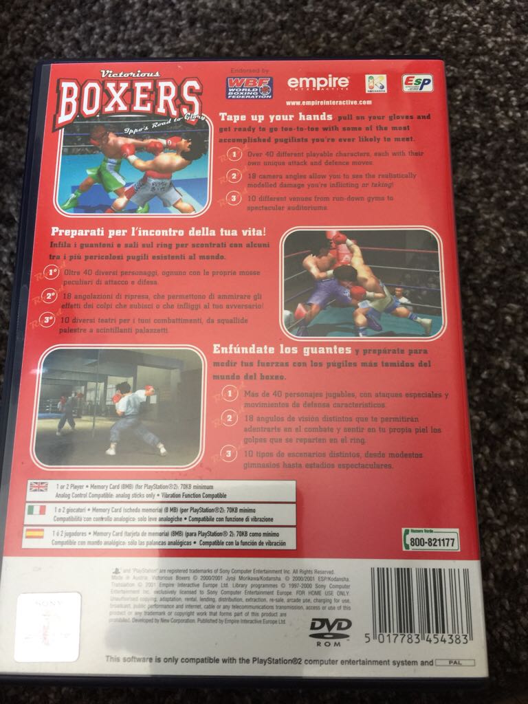 Victorious Boxers - Sony PlayStation 2 (PS2) (Empire Interactive - 1) video game collectible [Barcode 5017783454383] - Main Image 2