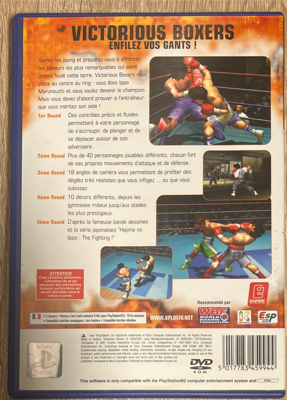 PS2 / Victorious Boxers - Sony PlayStation 2 (PS2) (1-2) video game collectible [Barcode 5017783459944] - Main Image 2