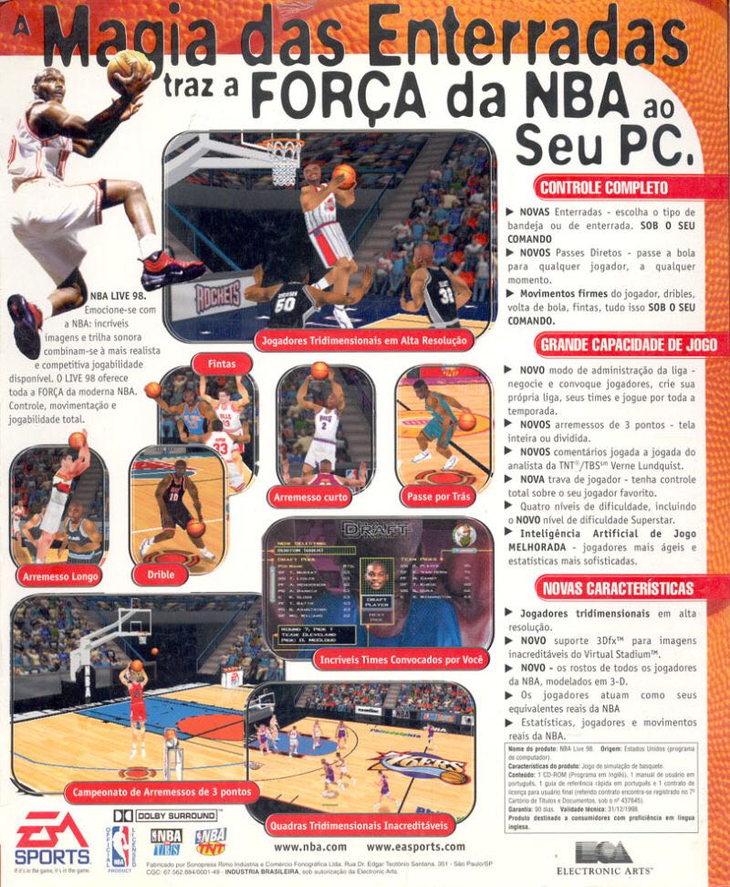 Nba Live 98 - Sega Genesis (Mega Drive) video game collectible - Main Image 2