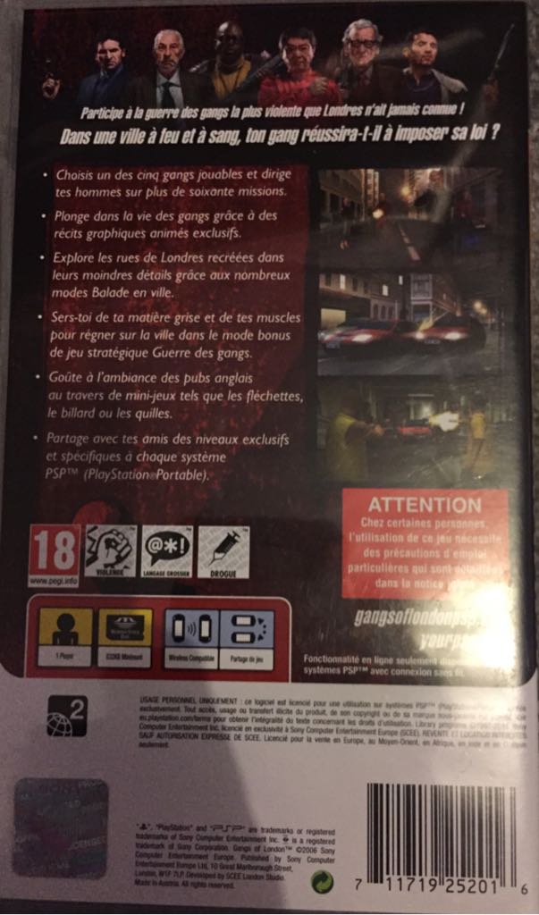 Gangs Of London - Sony PlayStation Portable (PSP) video game collectible [Barcode 711719252016] - Main Image 2
