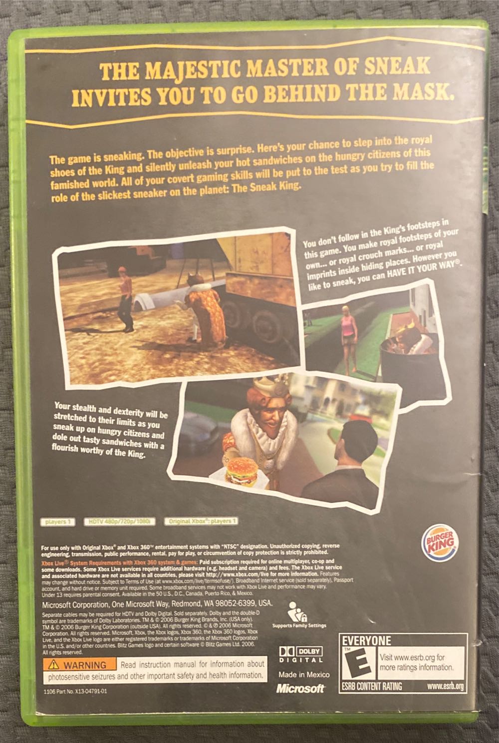 Sneak King - Microsoft Xbox (King Games) video game collectible - Main Image 2