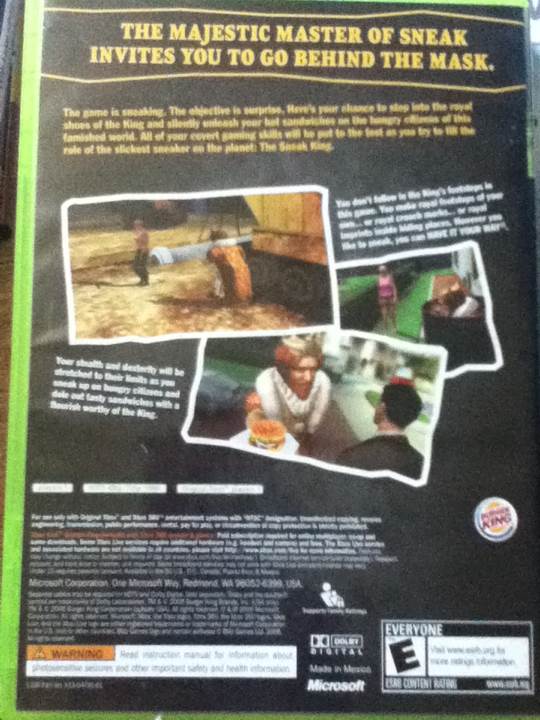 Sneak King - Microsoft Xbox 360 (King Games - 1) video game collectible - Main Image 2