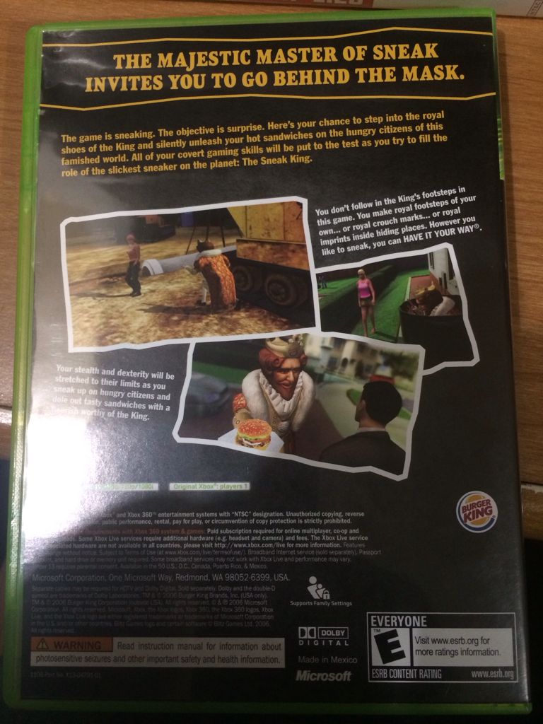 Sneak King - Microsoft Xbox 360 (Microsoft) video game collectible - Main Image 2