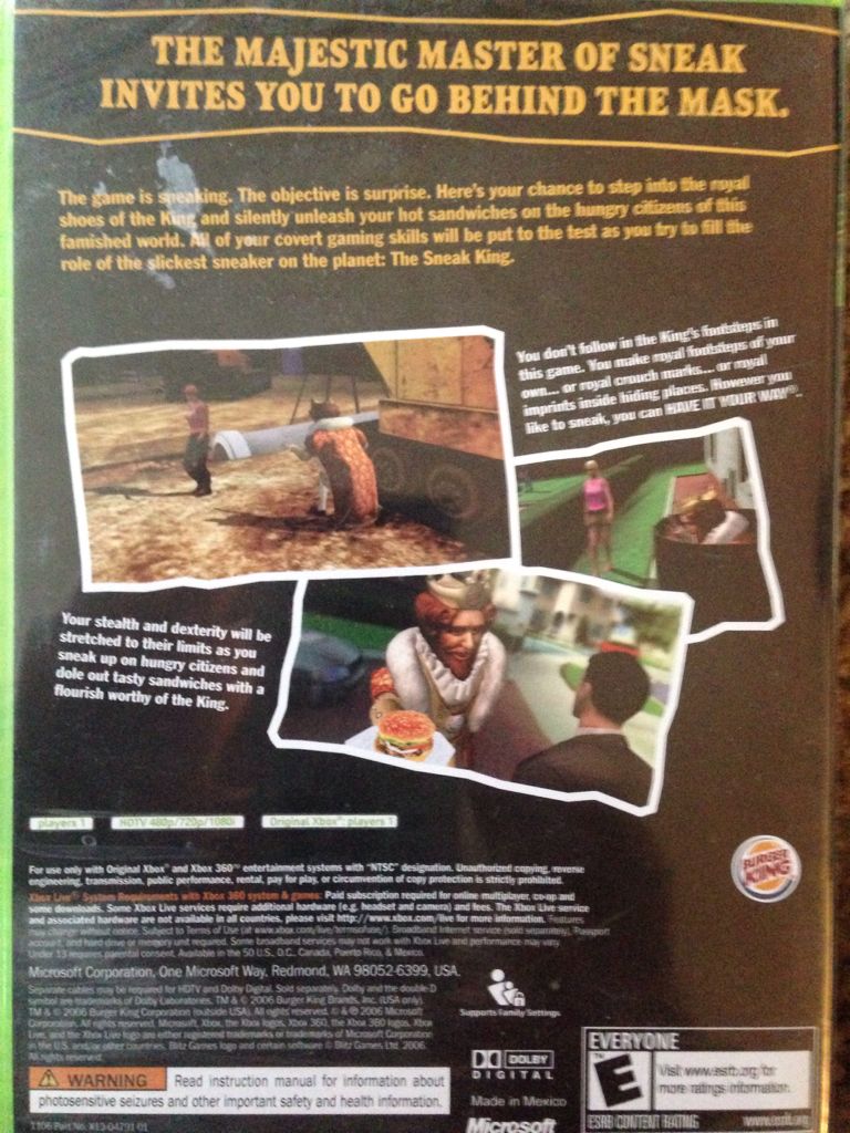 Sneak King - Microsoft Xbox 360 video game collectible - Main Image 2