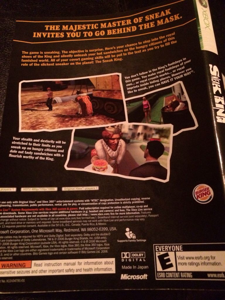 Sneak King - Microsoft Xbox 360 (Blitz Games) video game collectible - Main Image 2