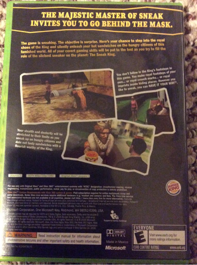 Sneak King - Microsoft Xbox Live video game collectible - Main Image 2