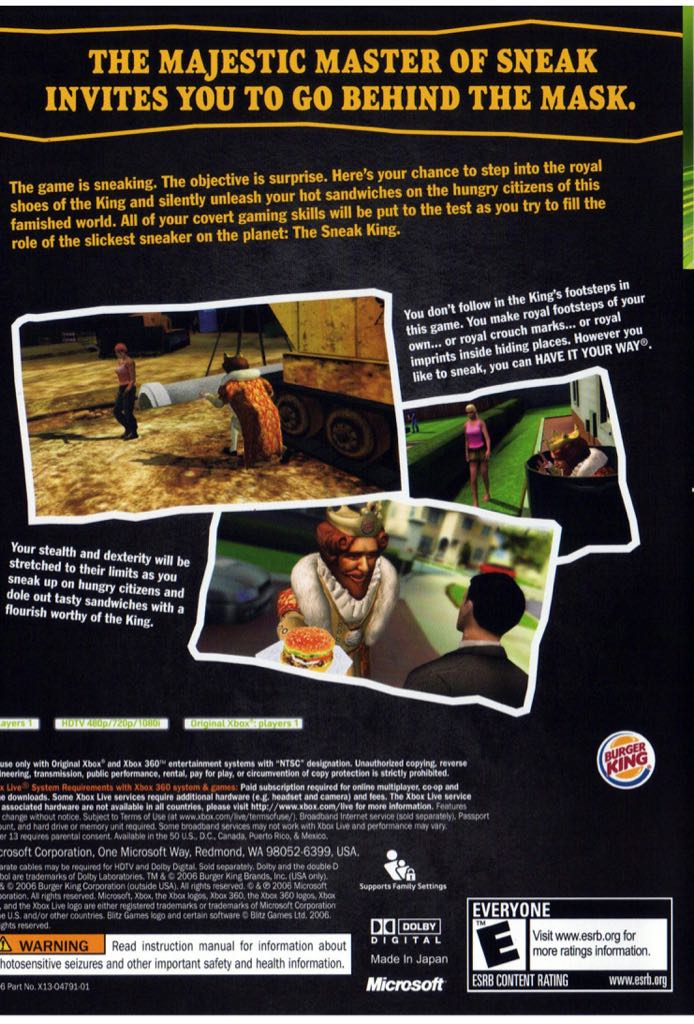 Sneak King - Microsoft Xbox 360 video game collectible - Main Image 2