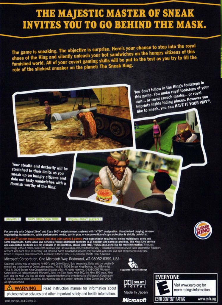Sneak King - Microsoft Xbox (Microsoft - 1) video game collectible - Main Image 2