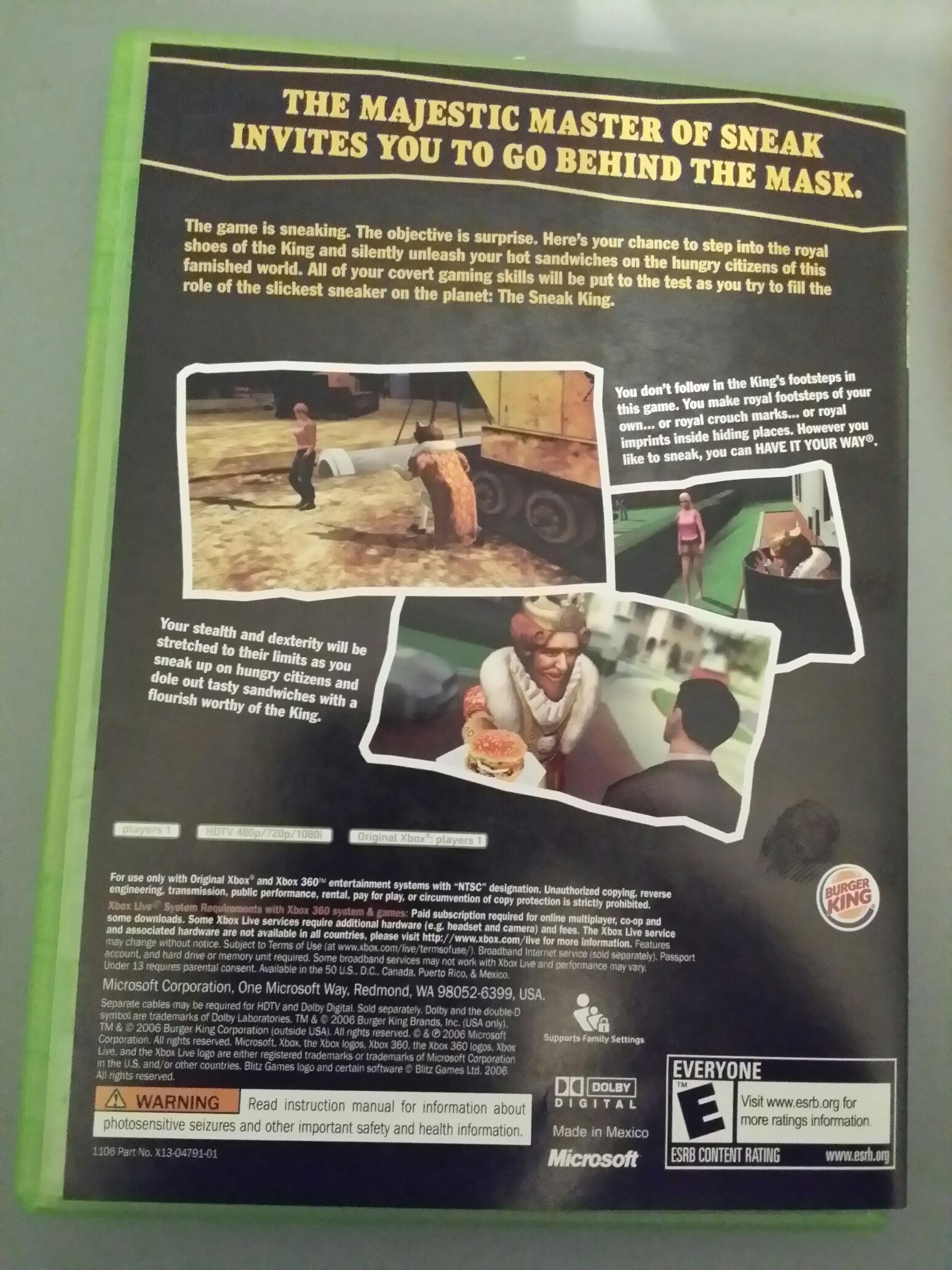 Sneak King - Microsoft Xbox 360 video game collectible - Main Image 2