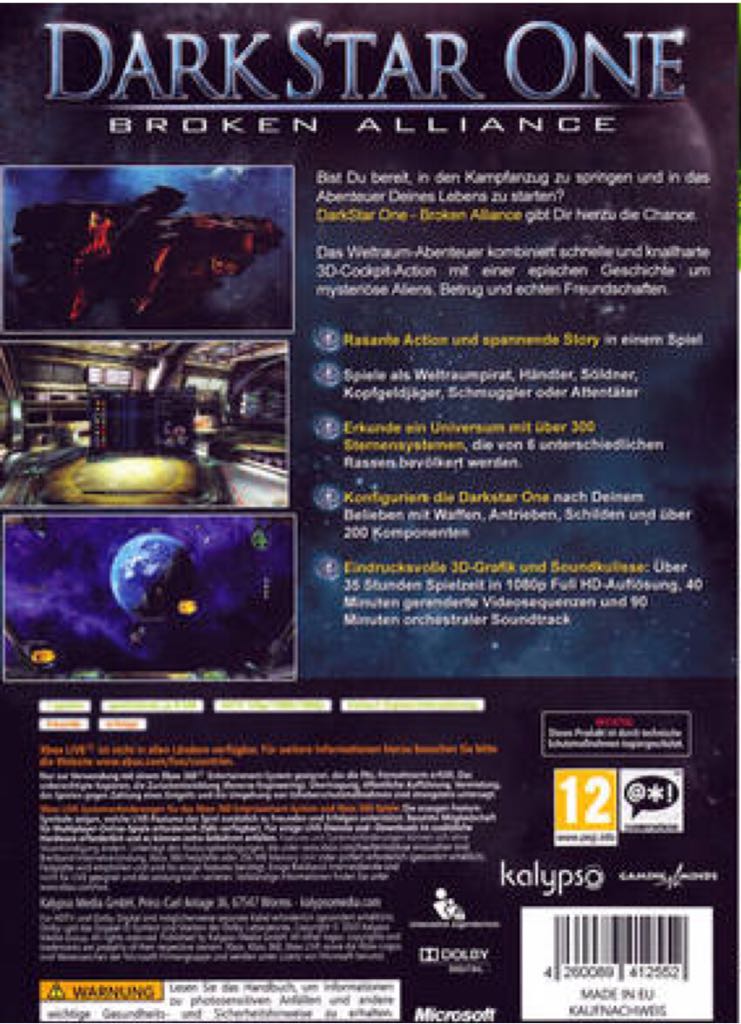 Darkstar One: Broken Alliance - Microsoft Xbox 360 (Kalypso - 1) video game collectible [Barcode 853490002135] - Main Image 2