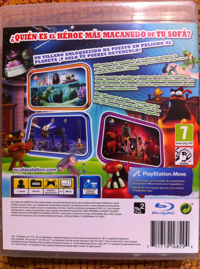 Start The Party: Salva El Mundo - Sony PlayStation 3 (PS3) (1-4) video game collectible [Barcode 711719168294] - Main Image 2