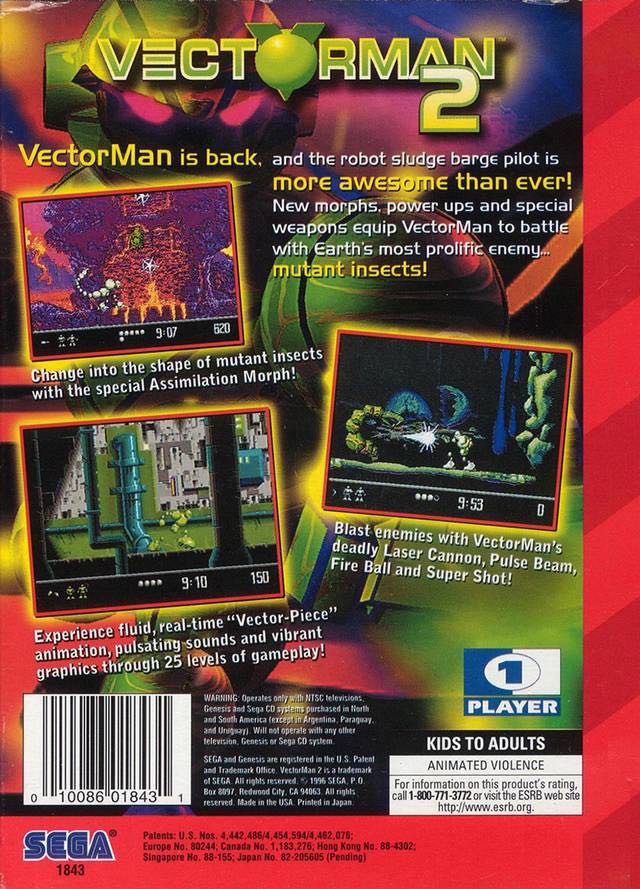 Vectorman 2 - Sega Genesis (Mega Drive) (Sega - 1) video game collectible [Barcode 096427155126] - Main Image 2