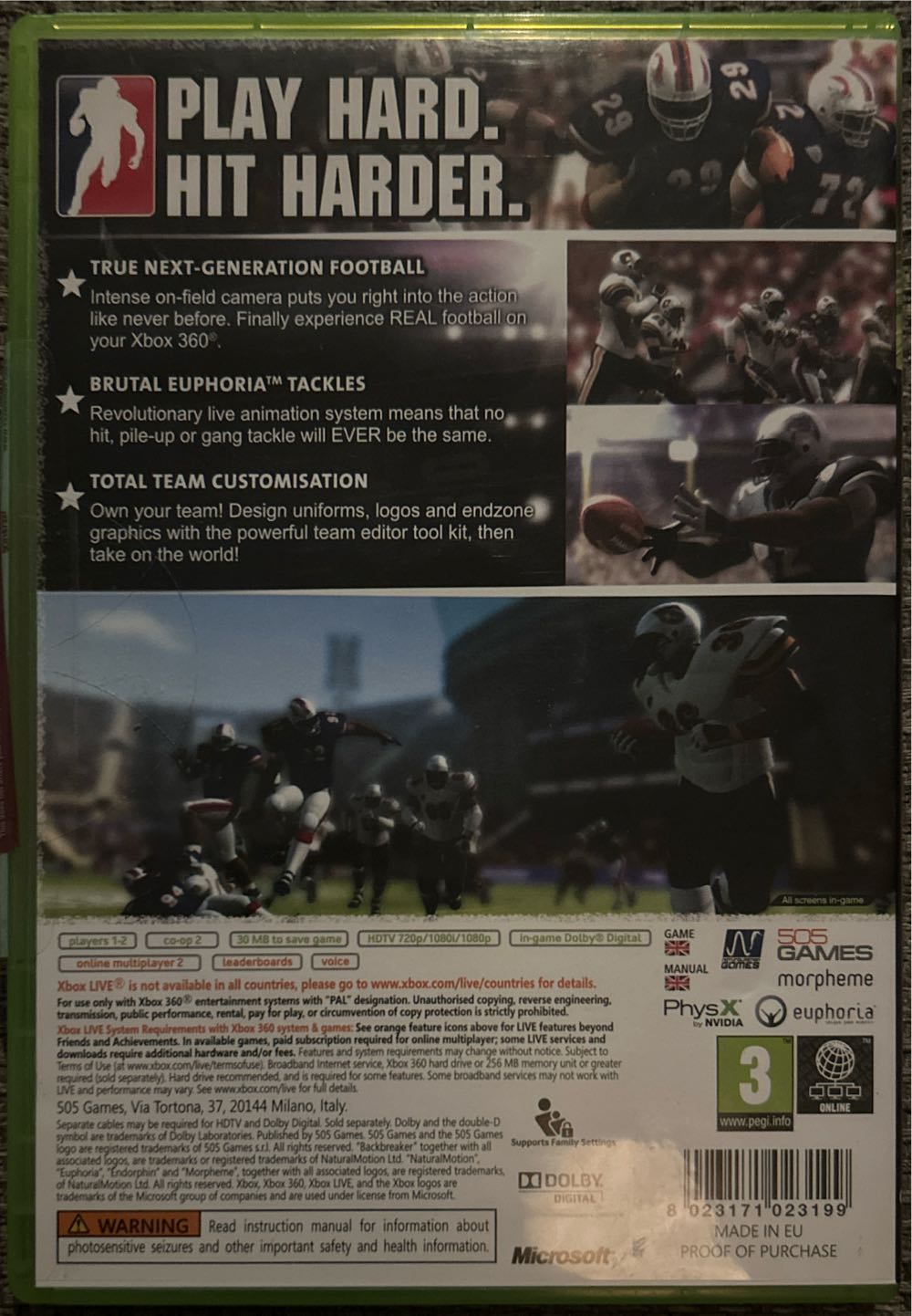 Backbreaker - Microsoft Xbox 360 (1-2) video game collectible [Barcode 8023171023199] - Main Image 2