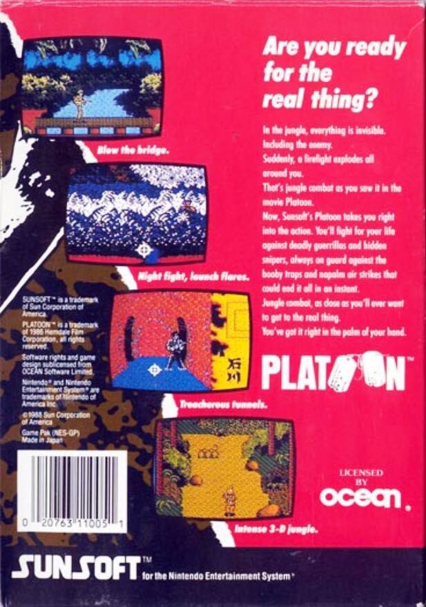 Platoon - Nintendo Entertainment System (NES) video game collectible - Main Image 2
