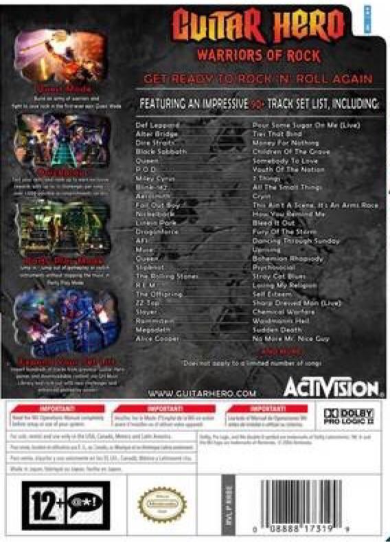 Guitar Hero 6 Warriors Of Rock - Nintendo Wii (Activision - 1) video game collectible [Barcode 5030917088124] - Main Image 2