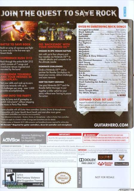 Guitar Hero: Warriors Of Rock - Nintendo Wii video game collectible - Main Image 2