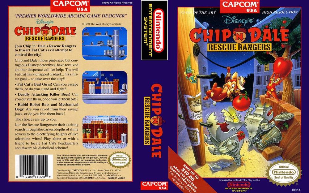 Chip n Dale Rescue Rangers - Nintendo Entertainment System (NES) (Capcom - 1-2) video game collectible - Main Image 2