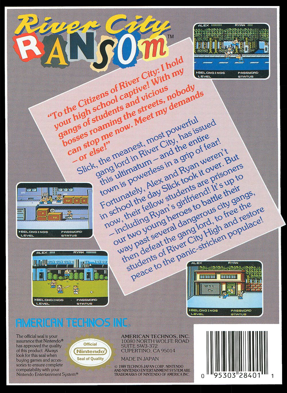 River City Ransom - Nintendo Entertainment System (NES) video game collectible - Main Image 2