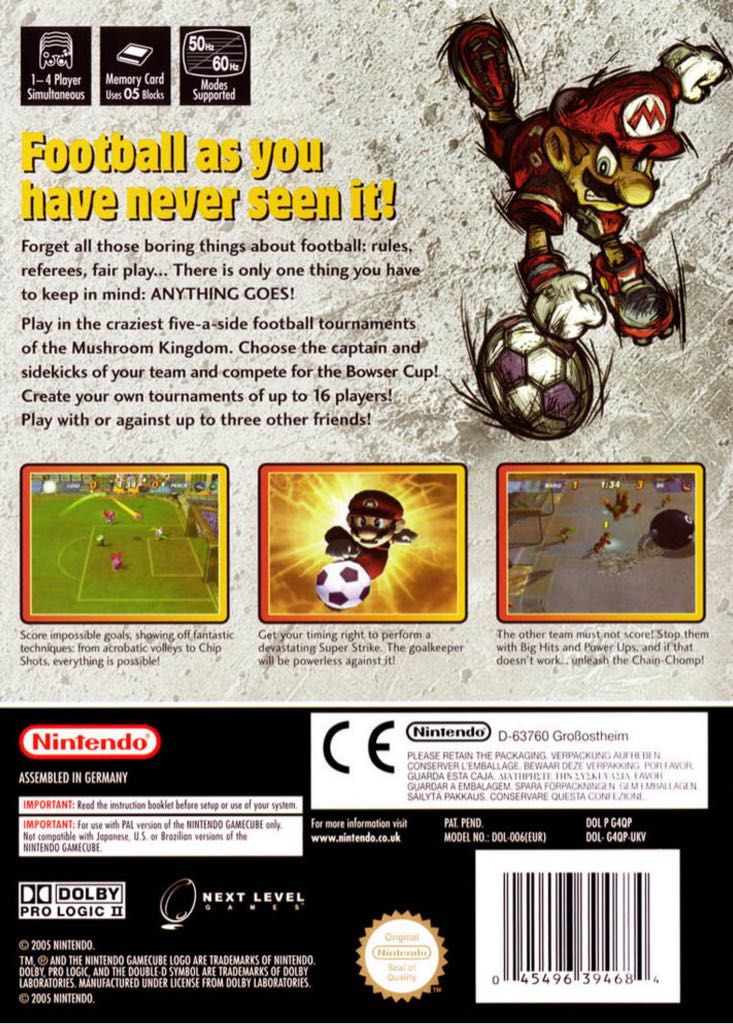 Mario Smash Football - Nintendo GameCube (Nintendo - 1-4) video game collectible [Barcode 045496394356] - Main Image 2