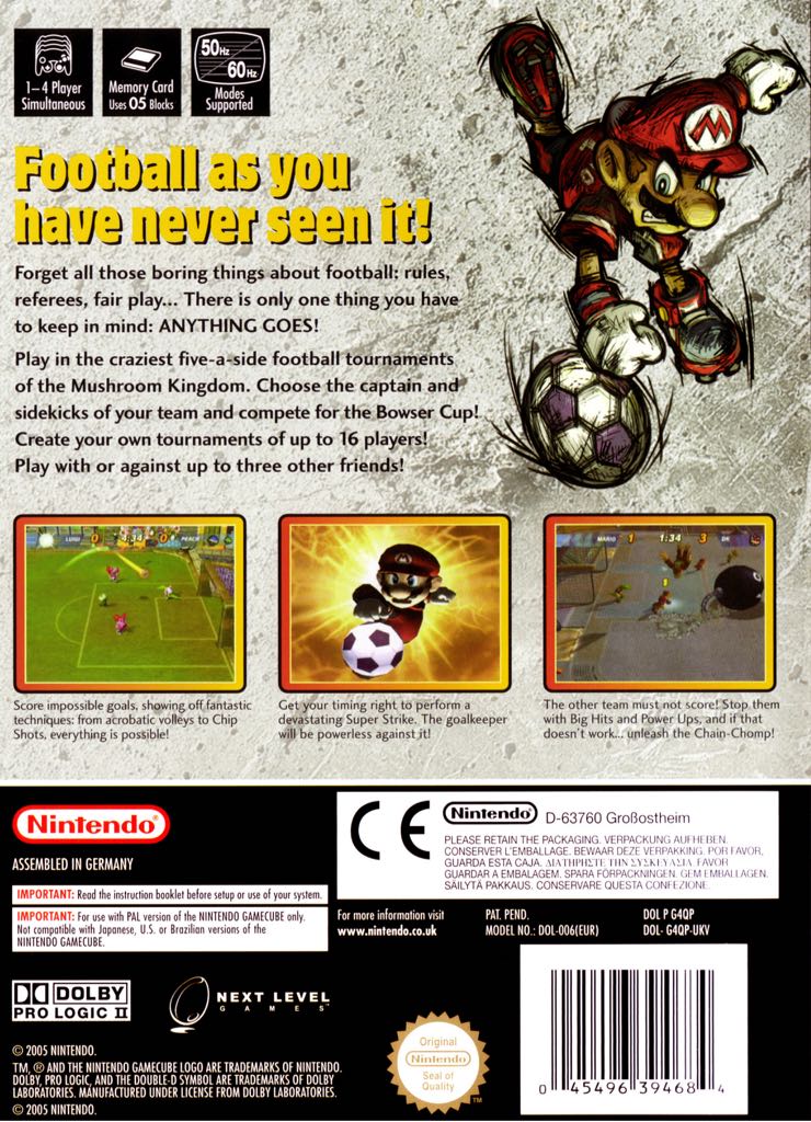 Mario Smash Football - Nintendo GameCube (Nintendo - 1-4) video game collectible [Barcode 045496394370] - Main Image 2