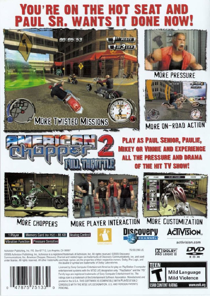 American Chopper 2 - Sony PlayStation 2 (PS2) (Activision Value - 1 Players Players Players) video game collectible [Barcode 9328878001792] - Main Image 2