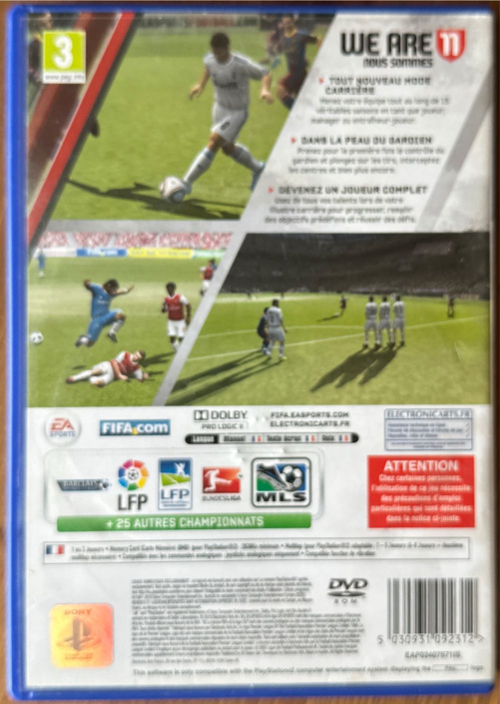 Fifa 11 - Sony PlayStation 2 (PS2) video game collectible [Barcode 5030931092312] - Main Image 2