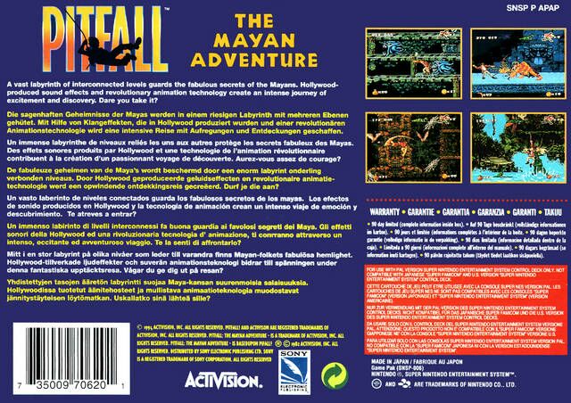 Pitfall: The Mayan Adventure - Nintendo Super Nintendo Entertainment System (SNES) video game collectible - Main Image 2