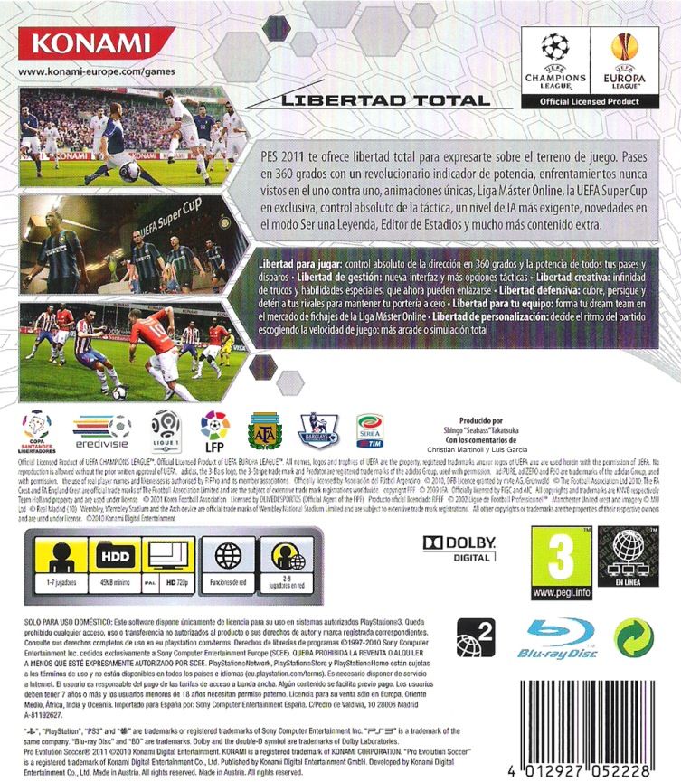 Pro Evolution Soccer 2011 - Sony PlayStation 3 (PS3) video game collectible - Main Image 2