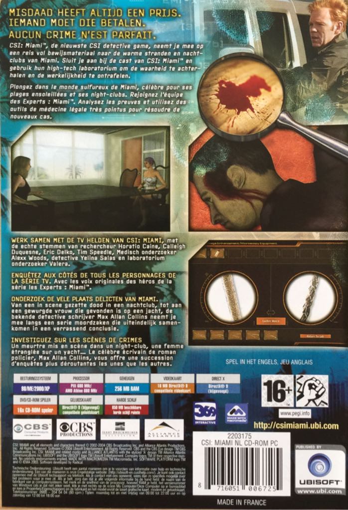 CSI Miami - PC (1) video game collectible [Barcode 5031366016355] - Main Image 2