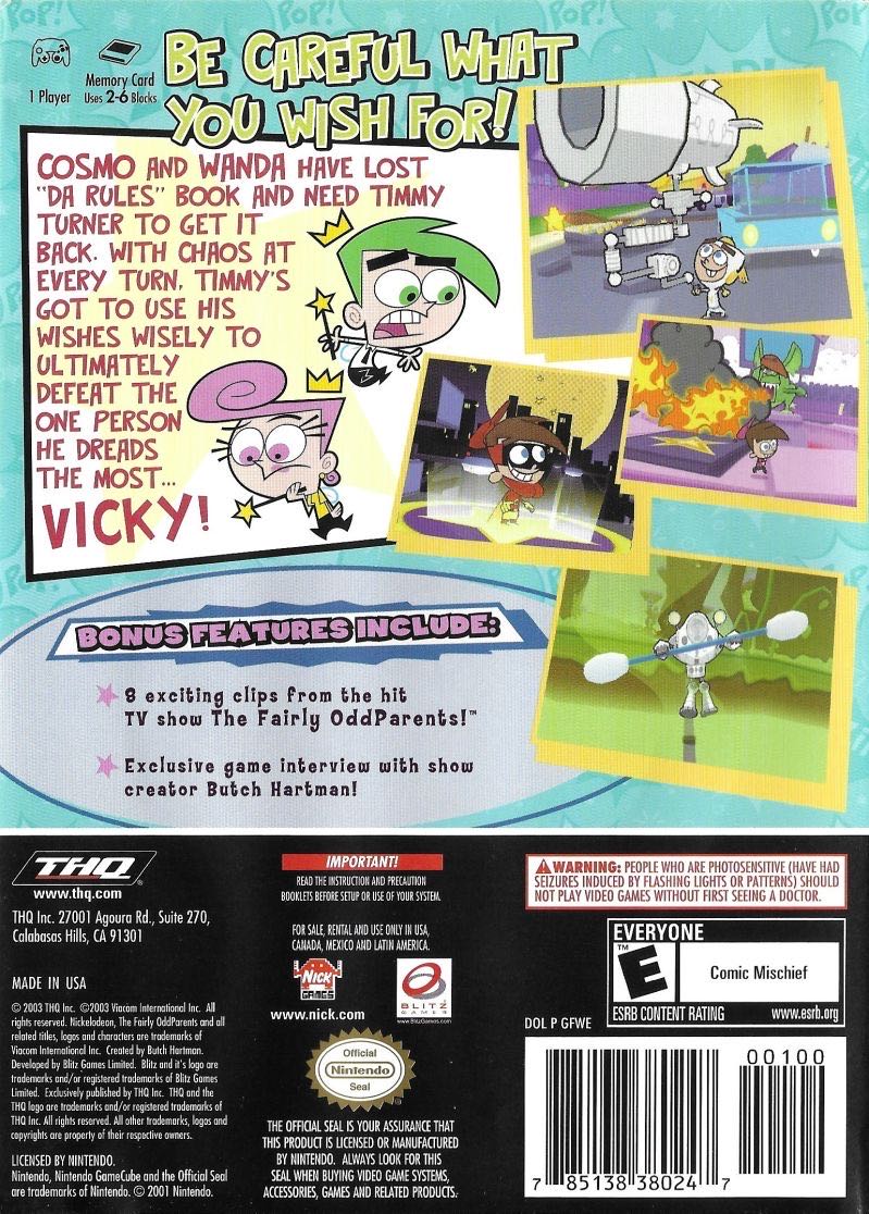 The Fairly OddParents! Breakin’ Da Rules - Nintendo GameCube video game collectible - Main Image 2