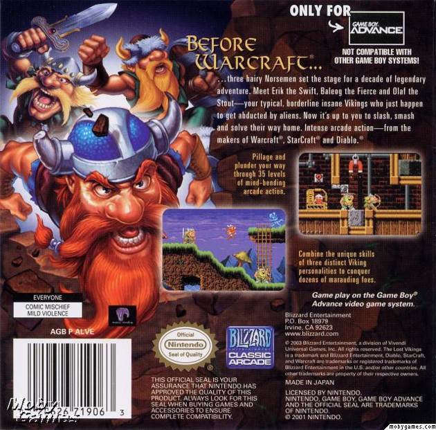 The Lost Vikings - Nintendo Game Boy Advance (GBA) (Nintendo) video game collectible [Barcode 020626719063] - Main Image 2