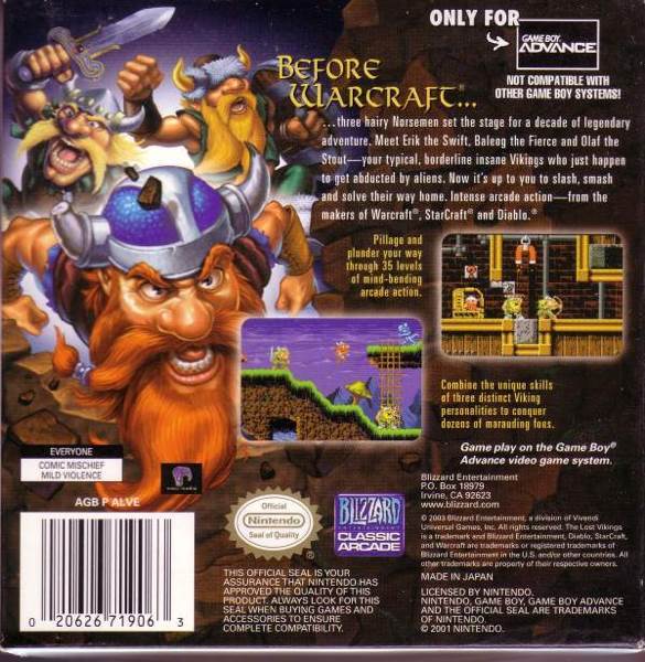 The Lost Vikings - Nintendo Game Boy Advance (GBA) (Blizzard) video game collectible - Main Image 2