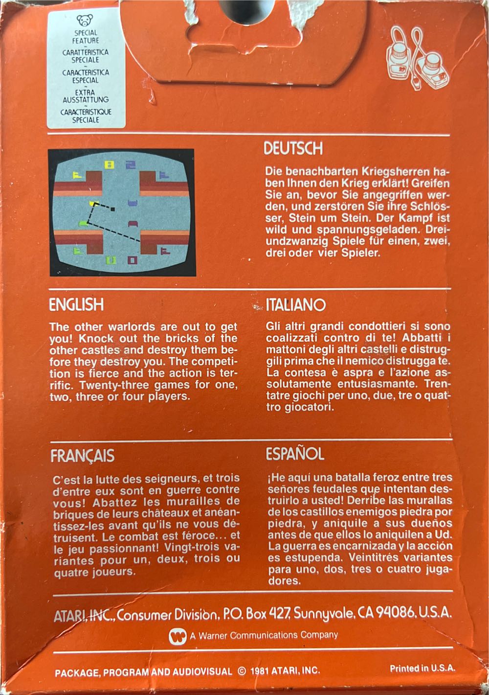 Warlords - Atari 2600 video game collectible - Main Image 2
