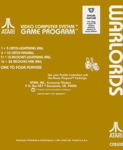 Warlords - Atari 2600 (Atari - 4) video game collectible - Main Image 2