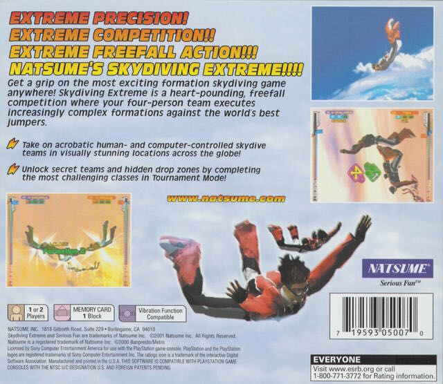 Skydiving Extreme - Sony PlayStation (Natsume - 1-2) video game collectible [Barcode 719593050070] - Main Image 2
