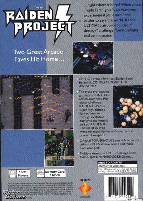 Raiden Project (long box) - Sony PlayStation (Sony - 1-2) video game collectible [Barcode 711719440222] - Main Image 2