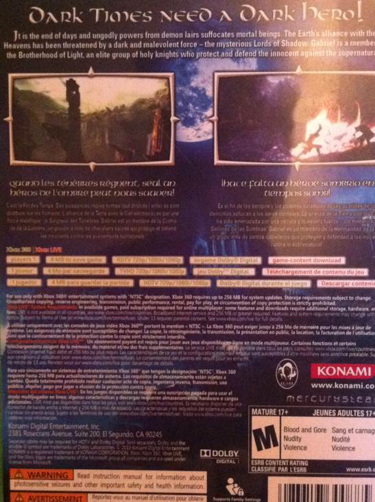 Castlevania: Lords Of Shadow - Microsoft Xbox 360 (Konami - 1) video game collectible - Main Image 2