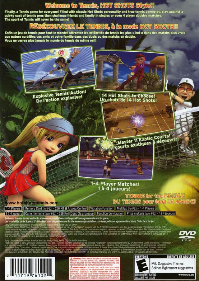 Hot Shots Tennis - Sony PlayStation 2 (PS2) (Sony Computer Entertainment - 1) video game collectible [Barcode 711719761020] - Main Image 2