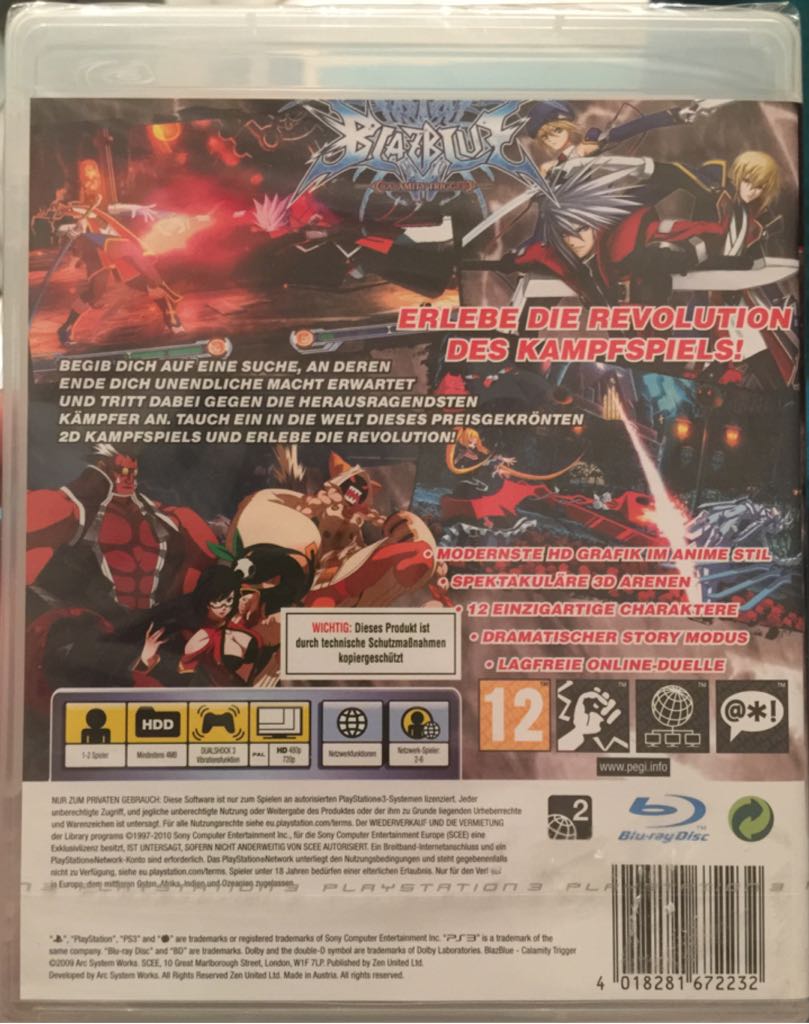 BlazBlue: Calamity Trigger - Sony PlayStation 3 (PS3) (Zen United - 6) video game collectible [Barcode 4018281672232] - Main Image 2