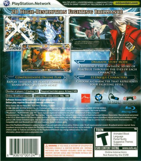 BlazBlue: Calamity Trigger - Sony PlayStation 3 (PS3) (Aksys Games - 2) video game collectible [Barcode 893610001242] - Main Image 2