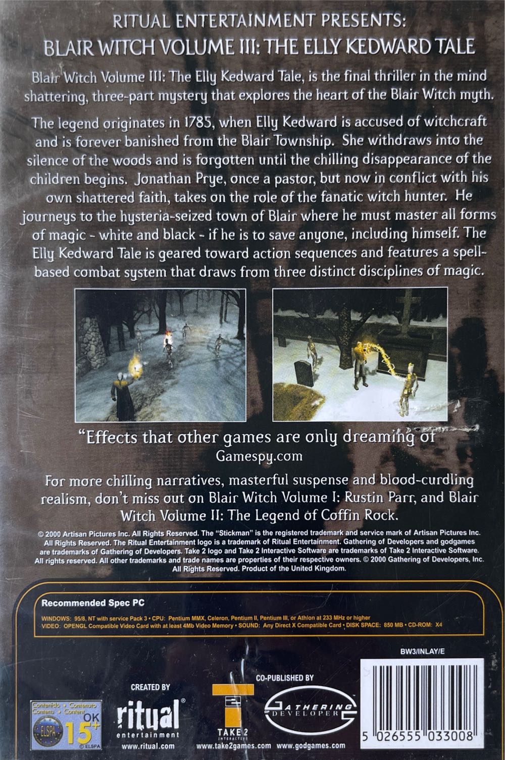 Blair Witch Volume 3: The Elly Kedward Tale - PC (Take Two Interactive - 1) video game collectible [Barcode 5026555033008] - Main Image 2