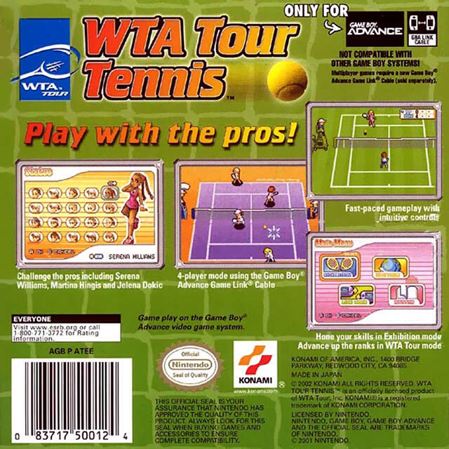 WTA Tour Tennis - Nintendo Game Boy Advance (GBA) video game collectible - Main Image 2