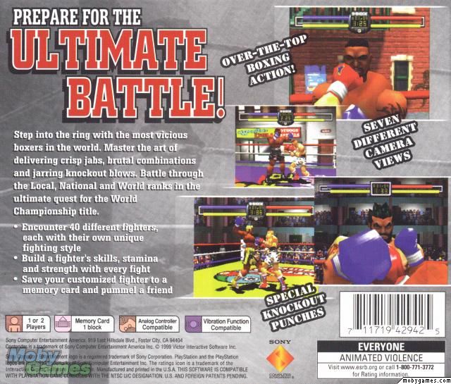 Contender - Sony PlayStation (Sony Comptuter Entertainment - 2) video game collectible [Barcode 711719429425] - Main Image 2