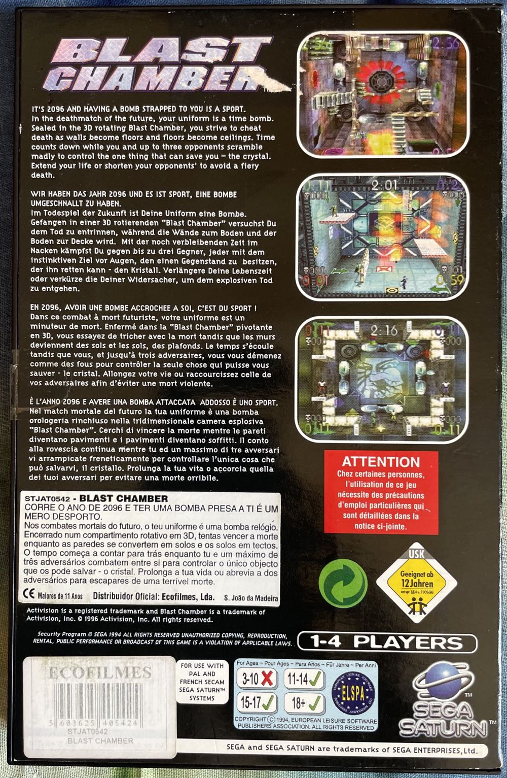 Blast Chamber - Sega Saturn (Boite Et Notice - 1-4) video game collectible [Barcode 5030917000386] - Main Image 2