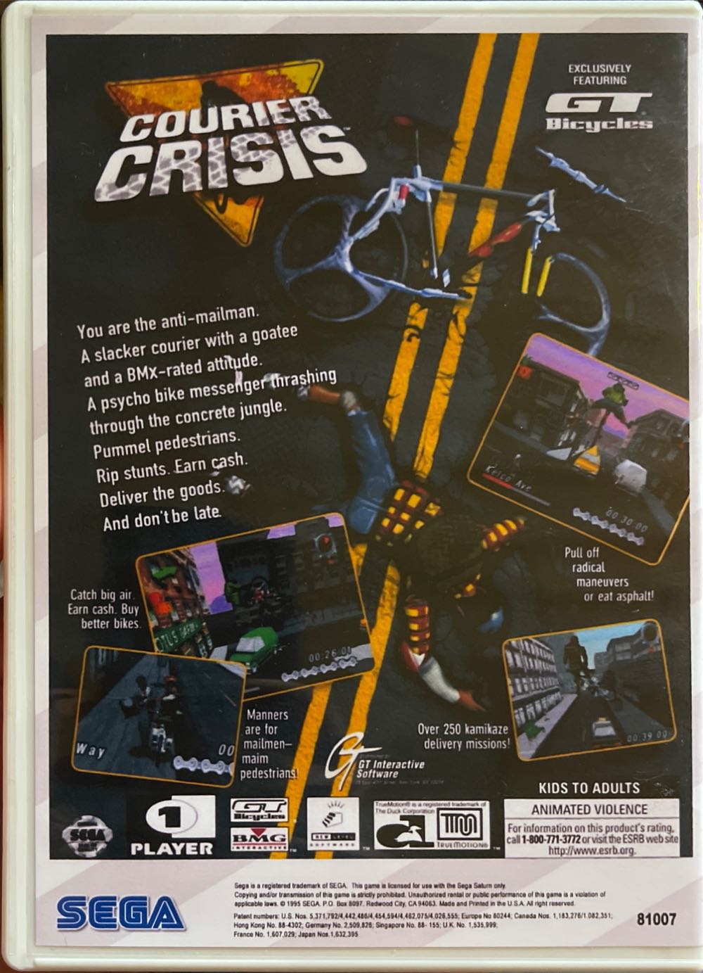 Courier Crisis - Sega Saturn (1) video game collectible [Barcode 742725500280] - Main Image 2