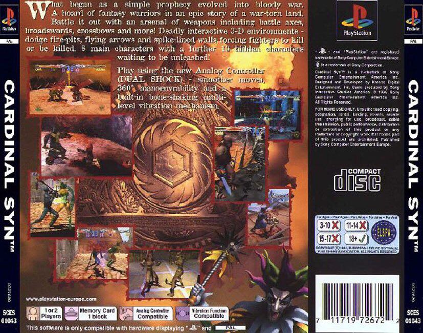 Cardinal Syn - Sony PlayStation (Sony Computer Entertainment, Inc. - 1-2) video game collectible [Barcode 711719726722] - Main Image 2