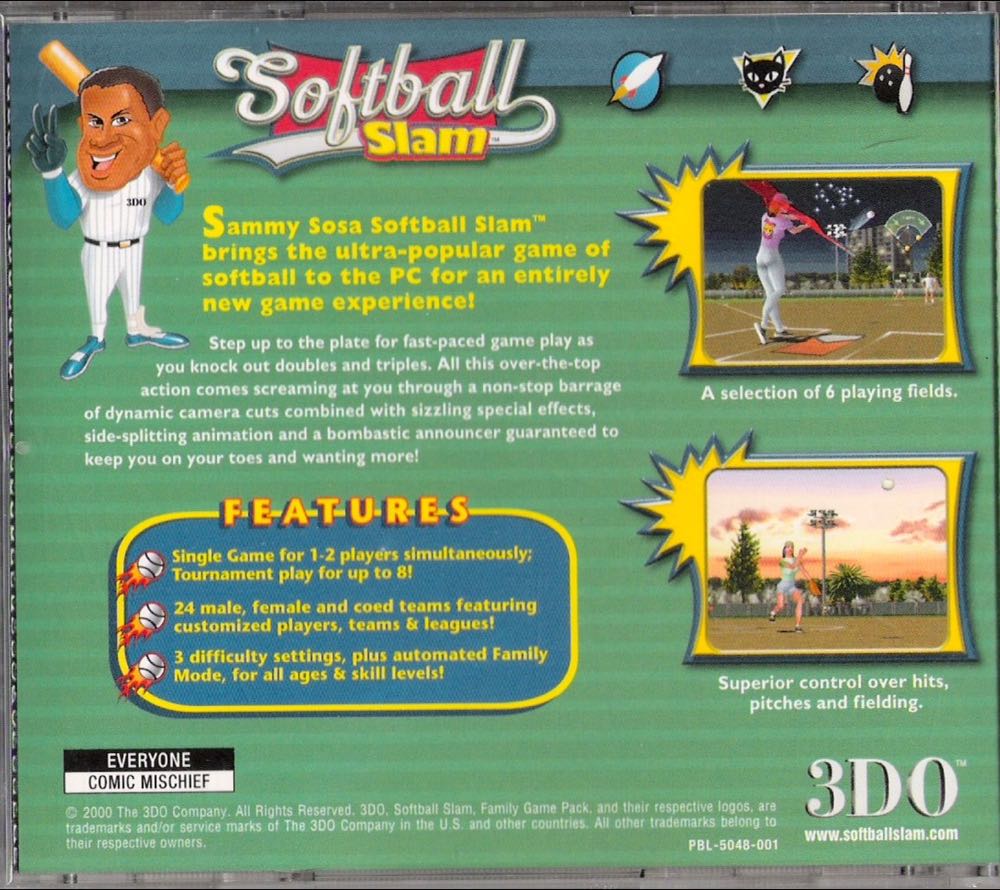 Sammy Sosa Softball Slam - Sony PlayStation (3DO - 2) video game collectible [Barcode 790561504856] - Main Image 2
