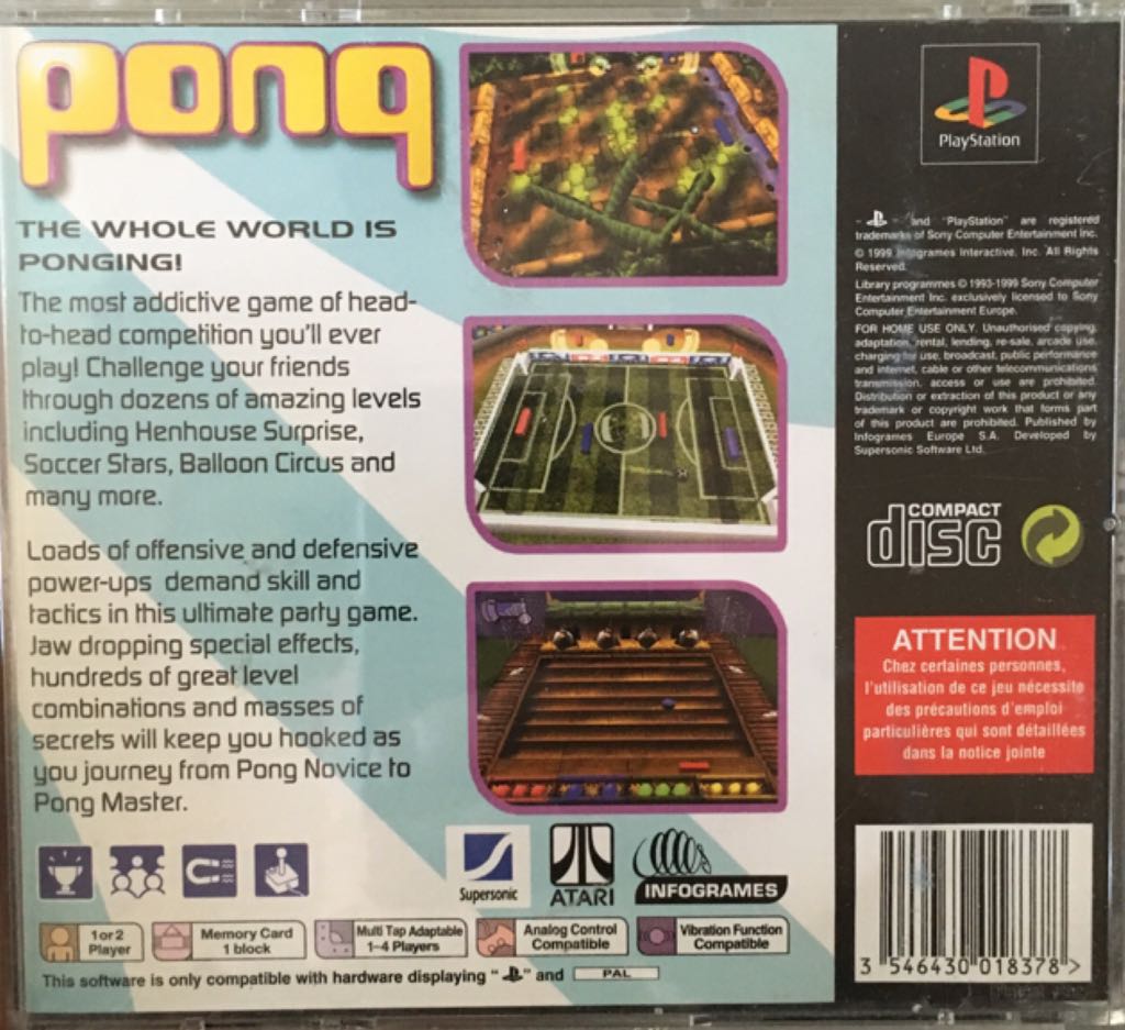 Pong - Sony PlayStation video game collectible [Barcode 3546430018378] - Main Image 2