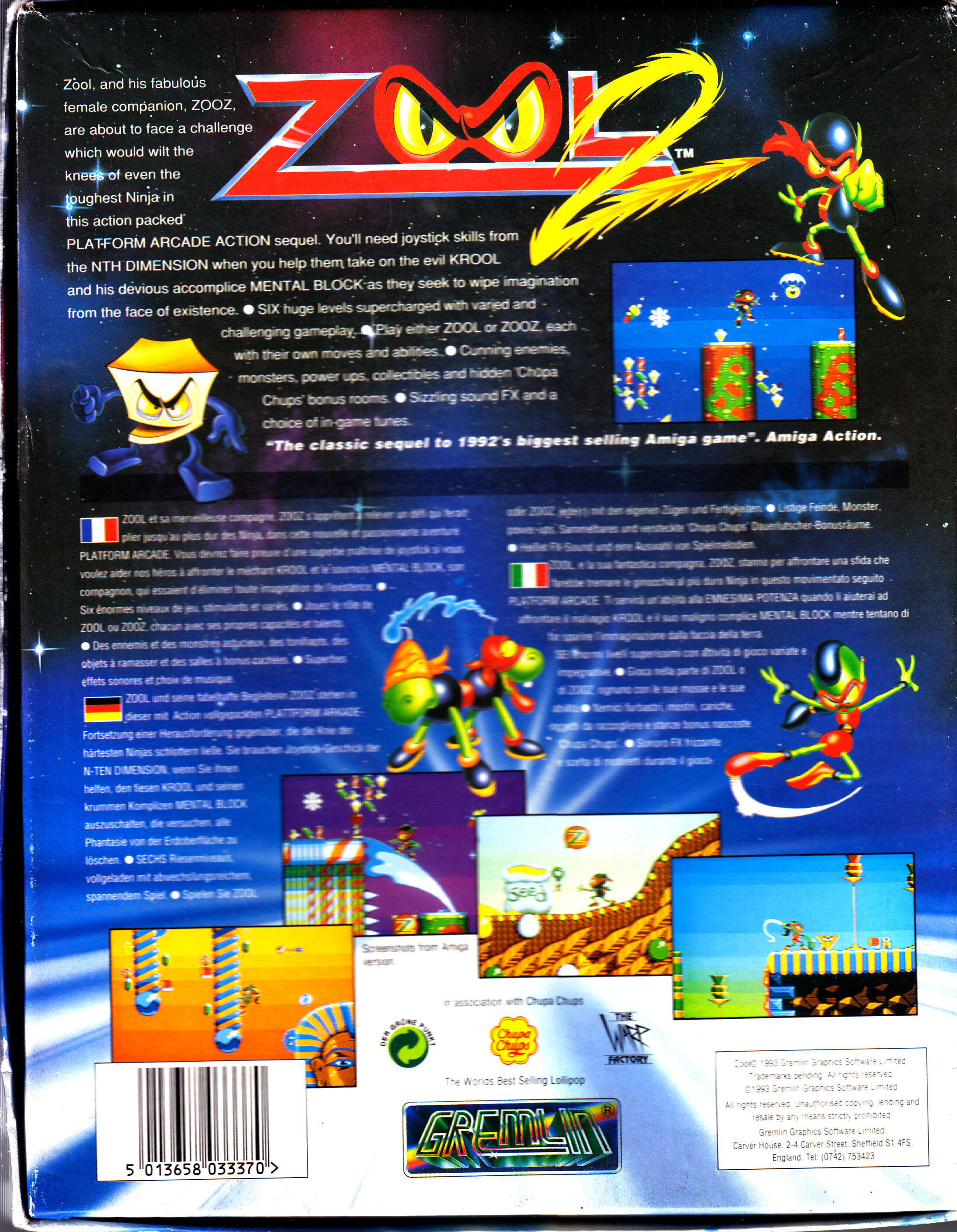Zool 2 - Commodore Amiga video game collectible [Barcode 5013658033370] - Main Image 2